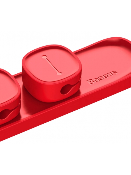 магнитный держатель для проводов Baseus Peas Cable Clip red
