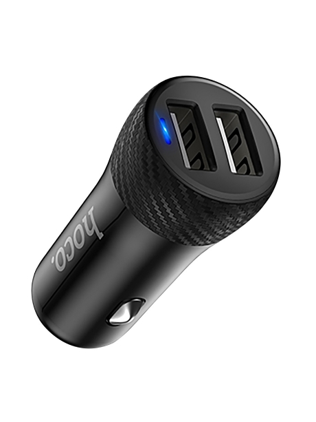 автомобильное зарядное устройство Hoco Z21 Ascender dual port car charger black