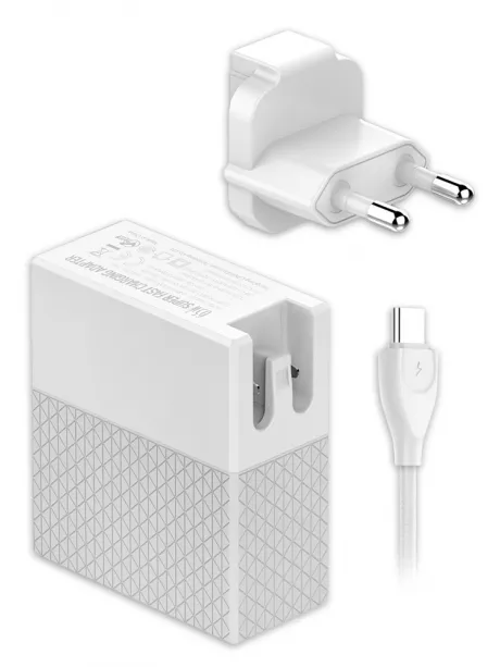 быстрое зарядное устройство LDNIO A2620C 65W PD + QC3.0 + кабель Type-C - Type-C white