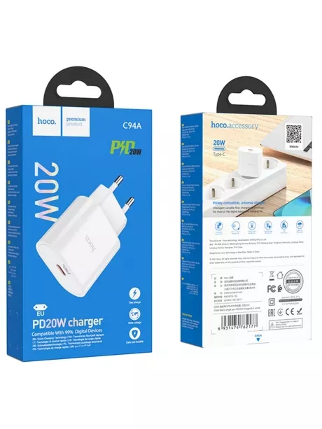 зарядное устройство Hoco C94A Metro single port PD20W white