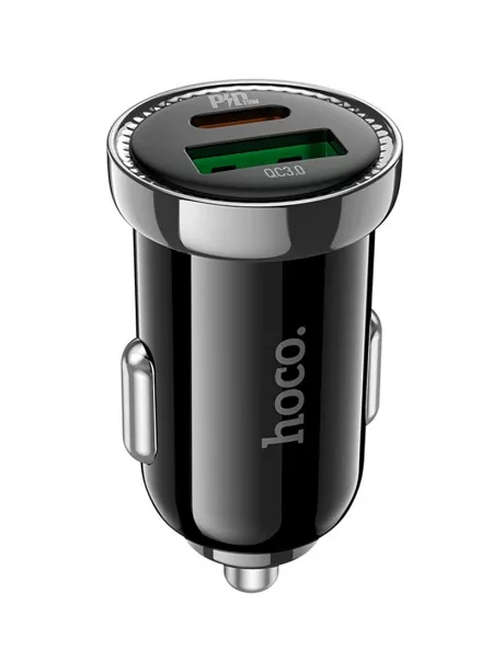 автомобильное зарядное устройство Hoco Z44 Leading PD20W+QC3.0 car charger black