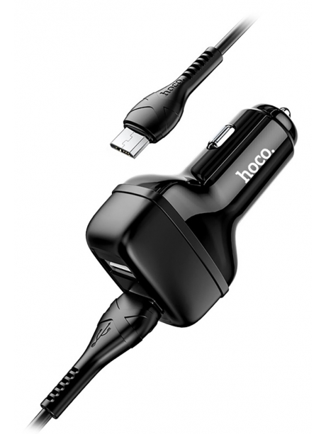автомобильное зарядное устройство Hoco Z36 Leader 2USB 2.4A + micro cable black