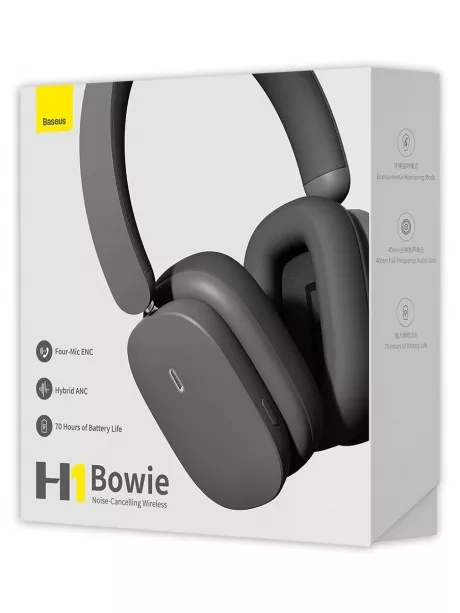 беспроводные наушники с микрофоном Baseus Bowie H1 Noise-Cancelling Wireless Headphones gray