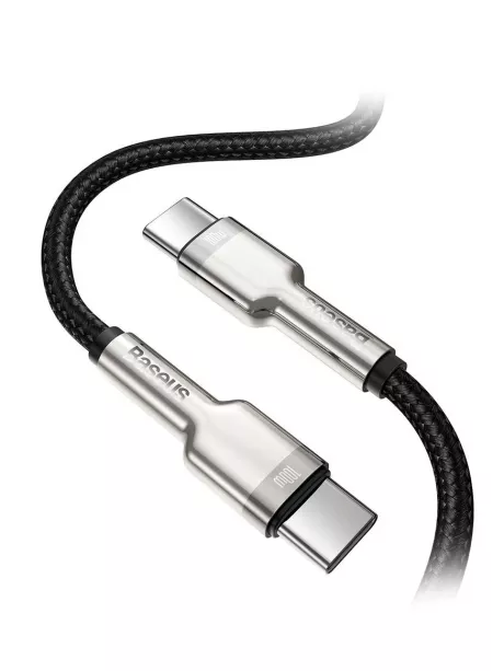 зарядный кабель для MacBook и iPhone Baseus Cafule Series Metal Data Cable Type-C to Type-C 100W 1m black