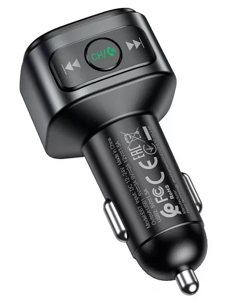 FM трансмитер с bluetooth Hoco E67 Fighter QC3.0 car BT FM transmitter black
