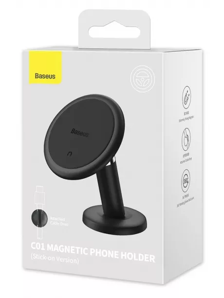 магнитный автомобильный держатель Baseus C01 Magnetic Phone Holder Stick-on Version black