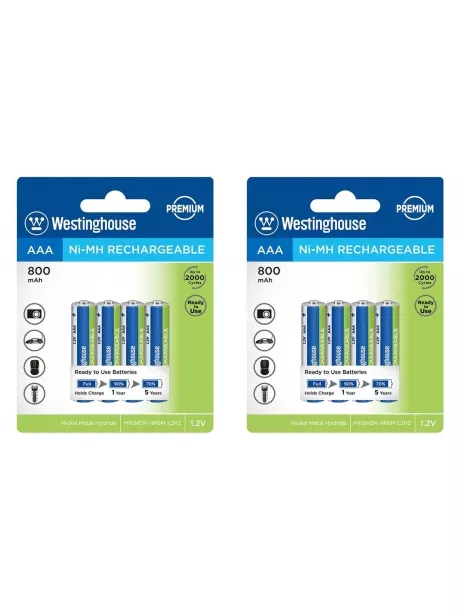 аккумуляторы Westinghouse 800 mAh  R03/AAA 8шт. 