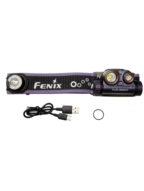 налобный фонарь Fenix HM65R-DT Dual LED dark purple