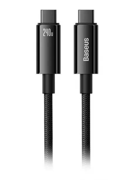 кабель для быстрой зарядки Baseus Tungsten Gold Fast Charging Data Cable Type-C to Type-C 240W 1m black