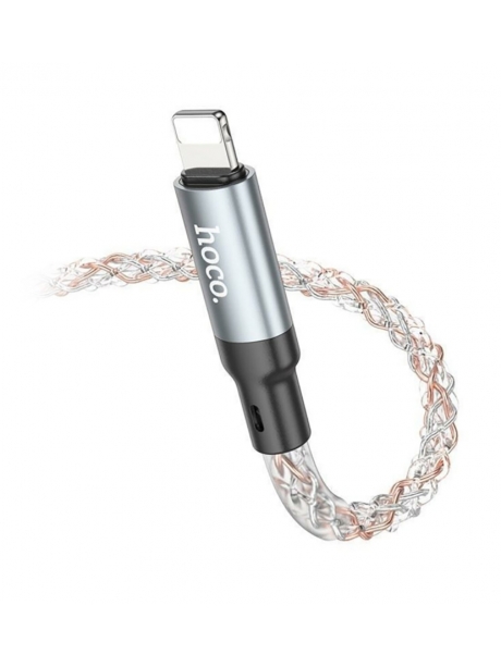 кабель для быстрой зарядки iPhone Hoco U112 Shine PD charging data cable for iP gray