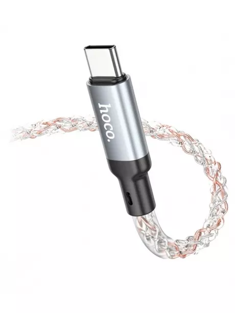 кабель для быстрой зарядки Hoco U112 Shine 60W charging data cable for Type-C to Type-C gray