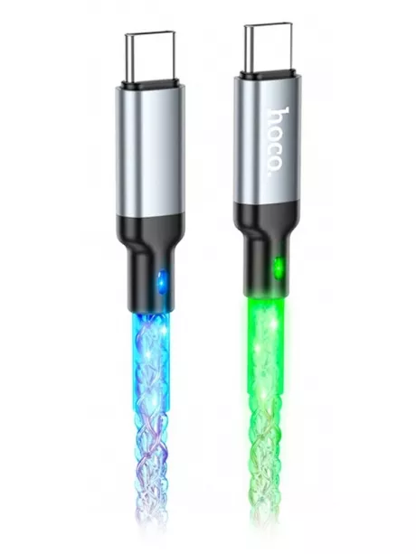 кабель для быстрой зарядки Hoco U112 Shine 60W charging data cable for Type-C to Type-C gray