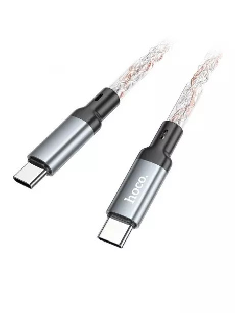 кабель для быстрой зарядки Hoco U112 Shine 60W charging data cable for Type-C to Type-C gray
