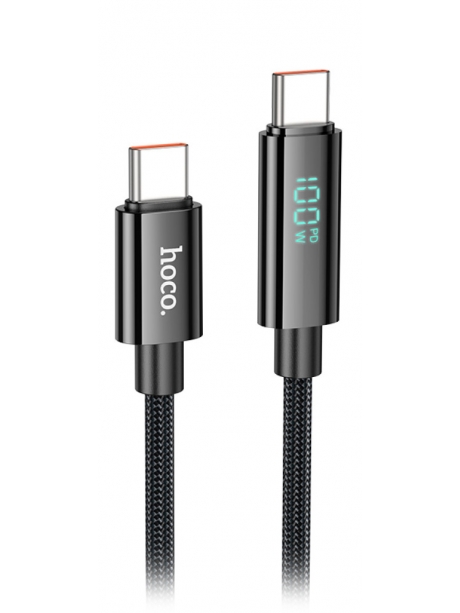 кабель для быстрой зарядки Hoco U125 Benefit 100W charging cable with display Type-C to Type-C black