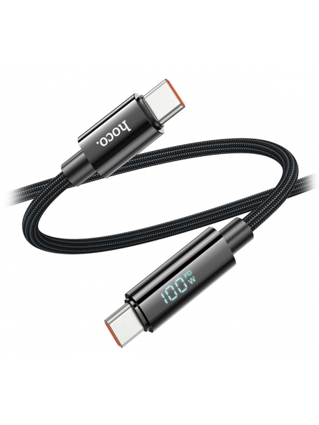 кабель для быстрой зарядки Hoco U125 Benefit 100W charging cable with display Type-C to Type-C black