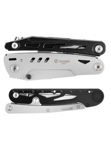 мультитул со съёмными ножницами Ganzo G304 silver black