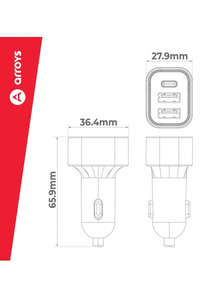 автомобильное зарядное устройство Arroys CR-6 