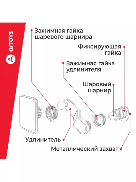 автомобильный держатель Arroys Vent-SM2 black