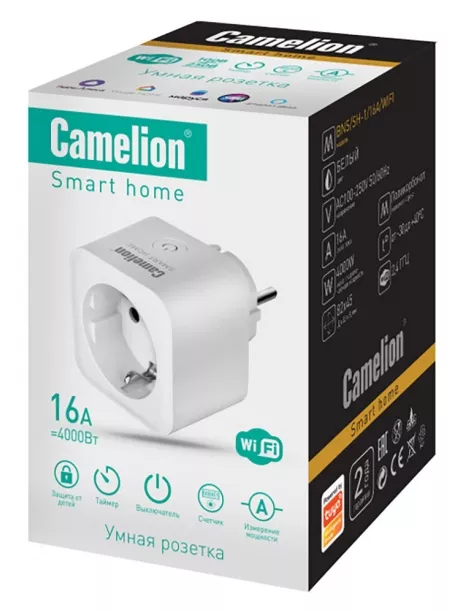 розетка умная Camelion Smart Home BNS/SH-1/16A/WIFI 
