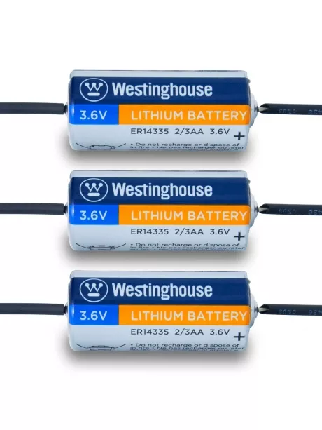 литиевые батарейки 3.6v Westinghouse ER 14335Y (2/3AA) axial wires 3шт. 