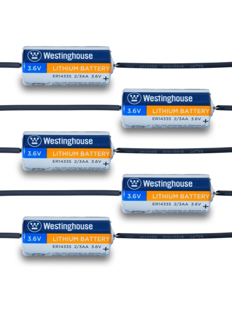 литиевые батарейки 3.6v Westinghouse ER 14335Y (2/3AA) axial wires 5шт. 