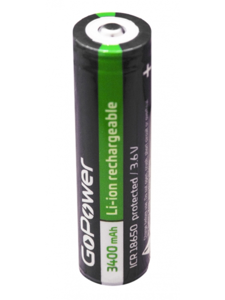 аккумулятор GoPower NCR18650 Li-ion 3400mAh  с защитой 