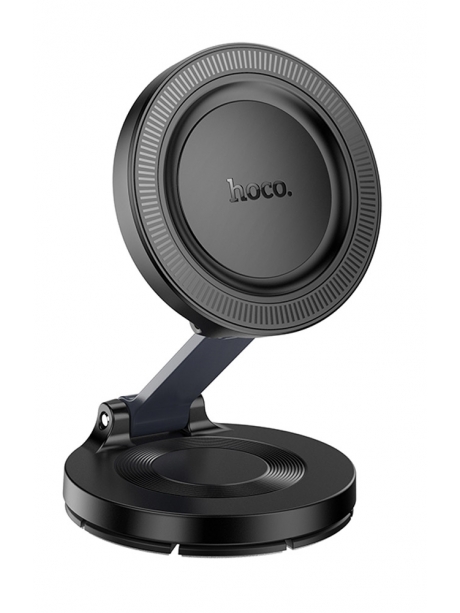 магнитный держатель MagSafe Hoco H61 Show folding ring magnetic car holder (dashboard) black/metal gray