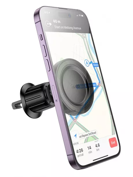 магнитный держатель для MagSafe Hoco H56 Show ring magnetic car holder (air outlet) black
