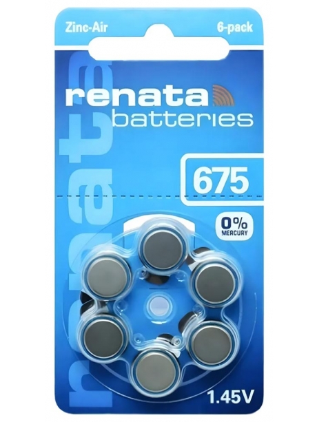 батарейки для слуховых аппаратов Renata ZA675/PR44-6BL 
