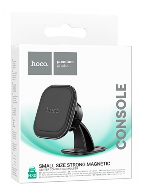 автомобильный магнитный держатель Hoco H30 Brilliant magnetic car holder (center console) black