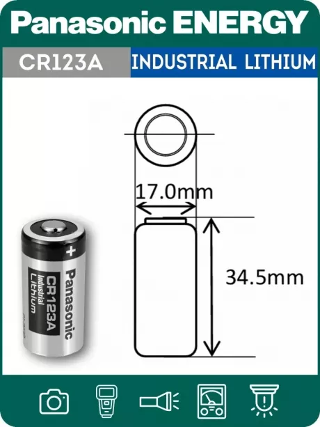 батарейка литиевая 3v Panasonic CR123A INDUSTRIAL 5шт. 