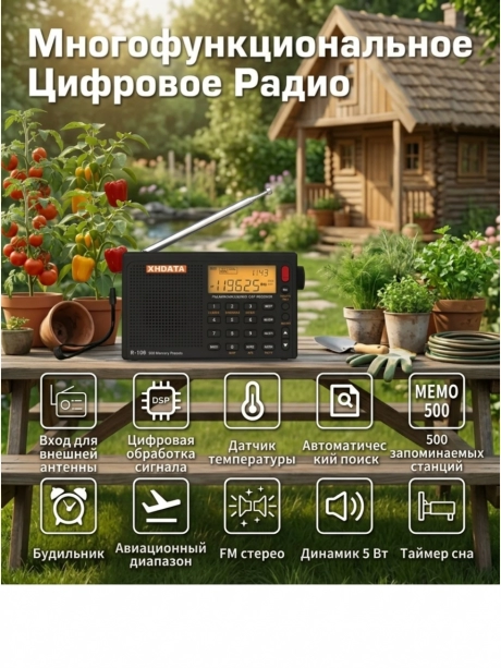 радиоприемник XHDATA R-108 black