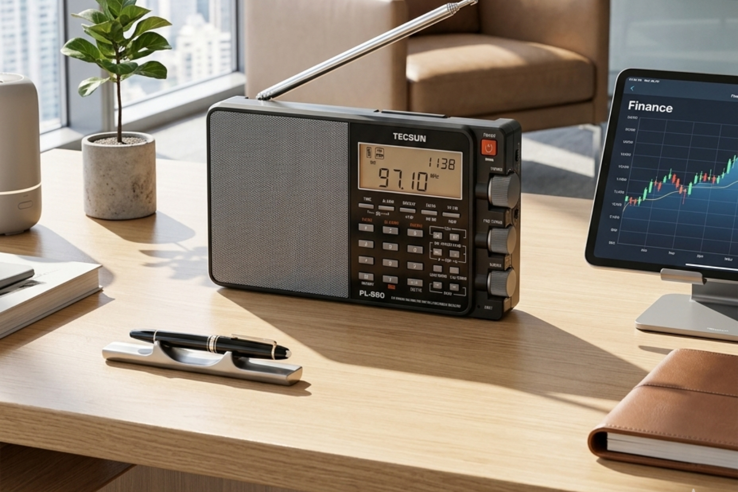 Радиоприемник Tecsun  PL-880 black в офисе