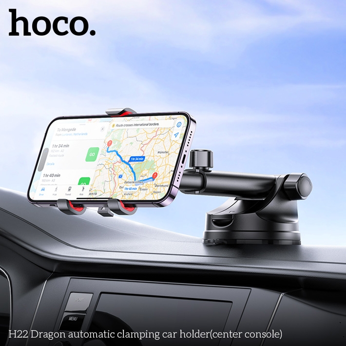 держатель Hoco H22 Dragon automatic clamping car holder (center console)