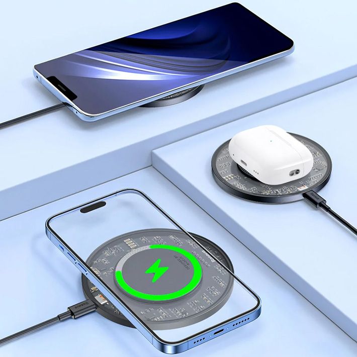 беспроводная зарядка для телефона Baseus Simple 2 Wireless Charger 15W Cluster