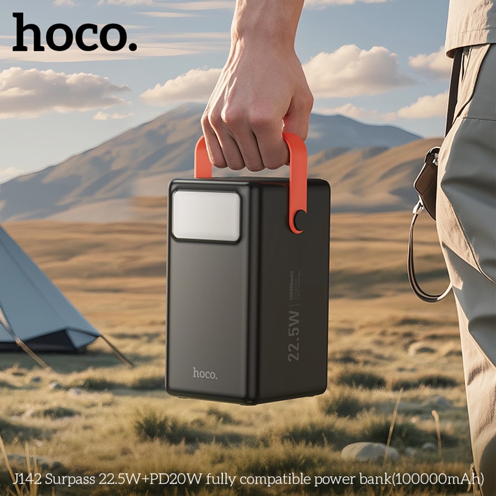 внешний аккумулятор Hoco J142 Surpass 22.5W+PD20W fully compatible power bank(100000mAh)