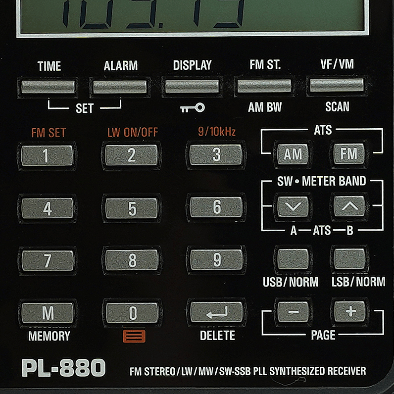 Кнопки управления Всеволнового радиоприемника Tecsun PL-880 black